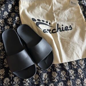 Archies black Slide Sandals